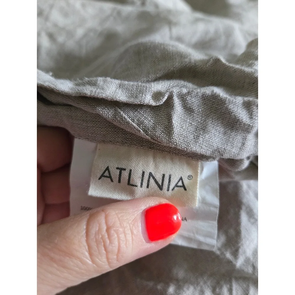 Atlinia King Duvet Cover Oatmeal 100% Linen Breathable Textured Bedding Beige